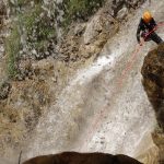 Abseilling, canyon waterfall, canyoning in Guillestre